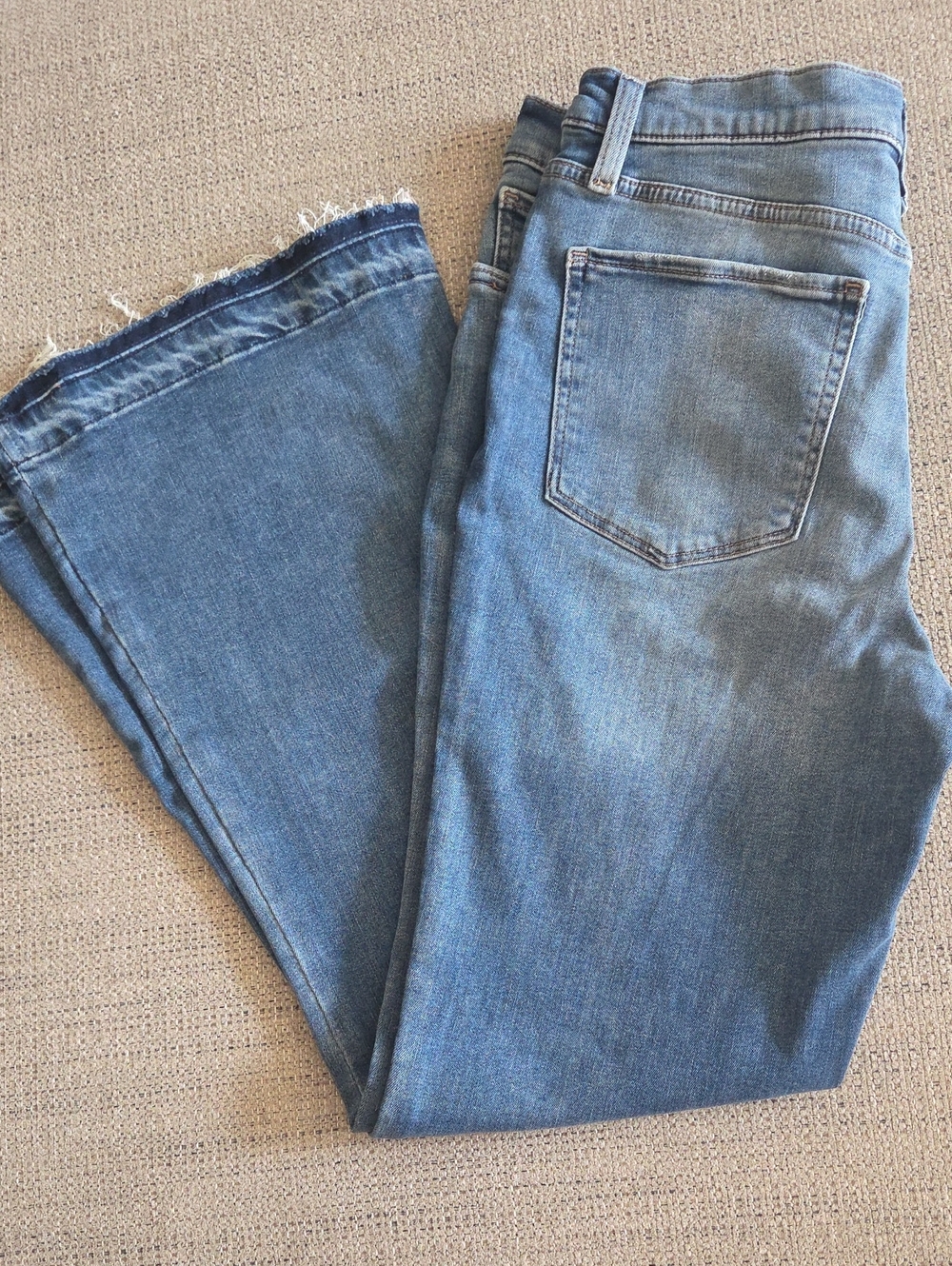 Lucky Brand Stevue High Rise Flare Frayed Hem Jeans